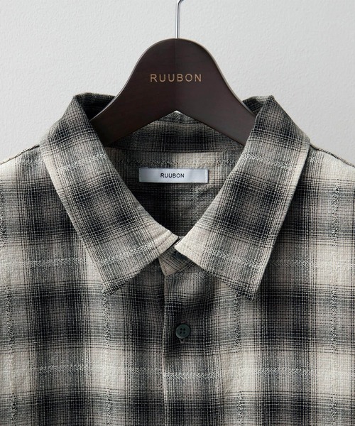 RUUBON(ルーボン)の「【RUUBON】double pocket box shirt / ダブルポケットボックスシャツ(シャツ/ブラウス・メンズ・ブラック系1/グレー系1/ブルー系1/チャコールグレー・S/M/L)」の17枚目の写真