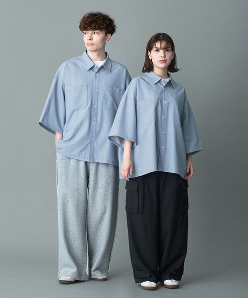 RUUBON】double pocket box shirt / ダブルポケットボックスシャツ