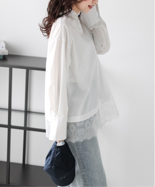 AMELY（エミリー）の「レースヘム シャツブラウス（シャツ/ブラウス・レディース・ブラック/ホワイト・フリー）」の9枚目の写真