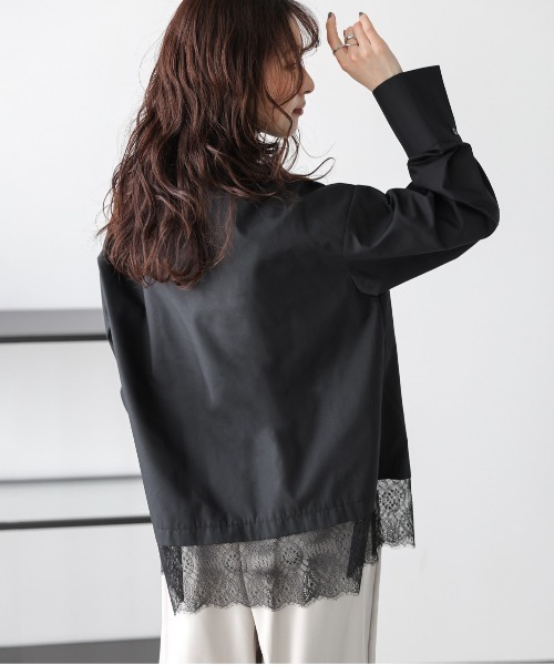 AMELY（エミリー）の「レースヘム シャツブラウス（シャツ/ブラウス・レディース・ブラック/ホワイト・フリー）」の19枚目の写真