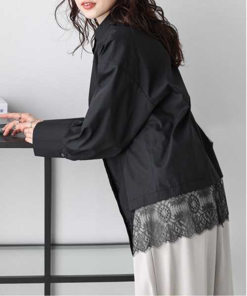 AMELY（エミリー）の「レースヘム シャツブラウス（シャツ/ブラウス・レディース・ブラック/ホワイト・フリー）」の15枚目の写真