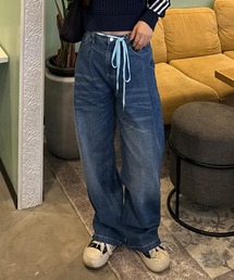 napinna maison | 【napinna maison×HIINA】カラーステッチデニムパンツ(デニムパンツ)