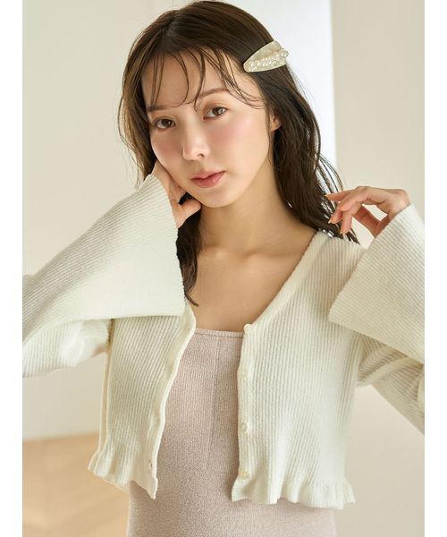 SNIDEL HOME(スナイデルホーム)の「【FIRST BEAUTY HOME DRESS】カーディガン&タンクワンピースセット(ルームワンピース・レディース・イエロー/オフホワイト/ライトピンク/ライトブルー・FREE)」の12枚目の写真