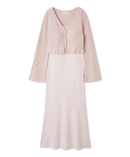 SNIDEL HOME(スナイデルホーム)の「【FIRST BEAUTY HOME DRESS】カーディガン&タンクワンピースセット(ルームワンピース・レディース・イエロー/オフホワイト/ライトピンク/ライトブルー・FREE)」の5枚目の写真