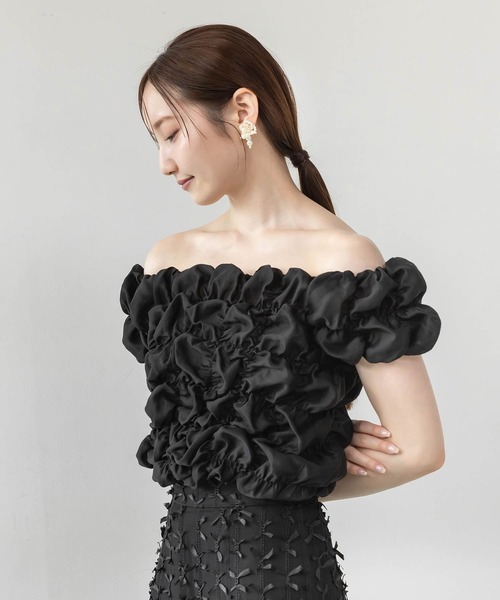 RANDA（ランダ）の「シャーリングオフショルトップス（シャツ/ブラウス