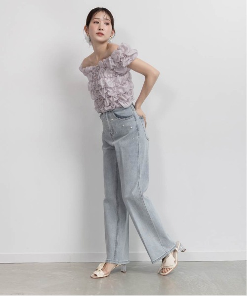 RANDA（ランダ）の「シャーリングオフショルトップス（シャツ/ブラウス