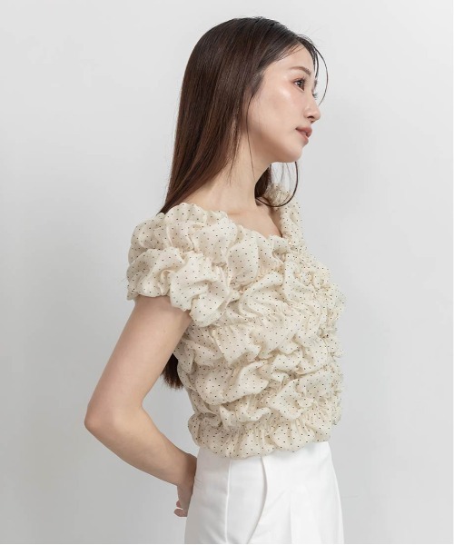 RANDA シャーリングオフショルトップス RANDA｜シャーリングオフショルトップス | Rakuten Fashion(楽天