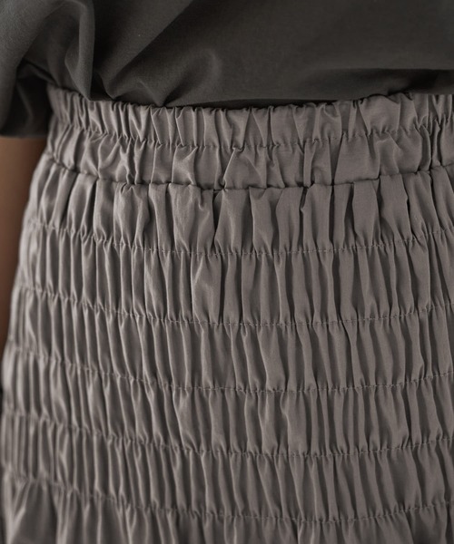 STYLE DELI（スタイルデリ）の「コットンシャーリングスカート（スカート・レディース・ブラック/グレー系その他/ホワイト・FREE）」の7枚目の写真