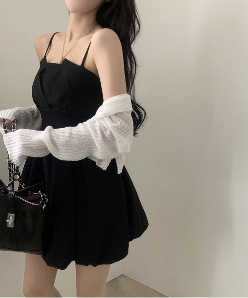 gossip!ロサンゼルス(ゴシップロサンゼルス)の「Y2K バックリボンバルーンワンピース 【夏新作】 日常&シンプル(ワンピース・レディース・ホワイト/ブラック・FREE)」の4枚目の写真