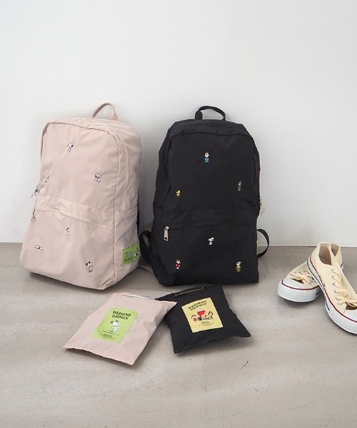 PEANUTS（ピーナッツ）の「PEANUTS SOLEIL ウィークエンドデイパック（バックパック/リュック・レディース・ブラック/ベージュ・FREE）」の8枚目の写真