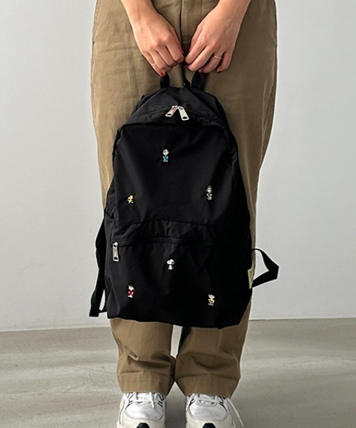 PEANUTS（ピーナッツ）の「PEANUTS SOLEIL ウィークエンドデイパック（バックパック/リュック・レディース・ブラック/ベージュ・FREE）」の9枚目の写真