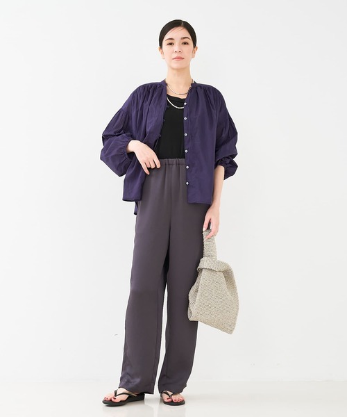 collex（コレックス）の「リボン&ギャザーブラウス（シャツ/ブラウス・レディース・オフホワイト/ダークネイビー/エメラルド・フリー）」の9枚目の写真