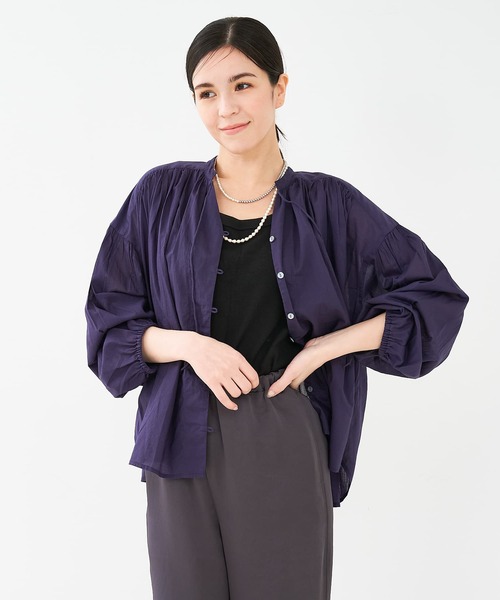 collex（コレックス）の「リボン&ギャザーブラウス（シャツ/ブラウス・レディース・オフホワイト/ダークネイビー/エメラルド・フリー）」の17枚目の写真