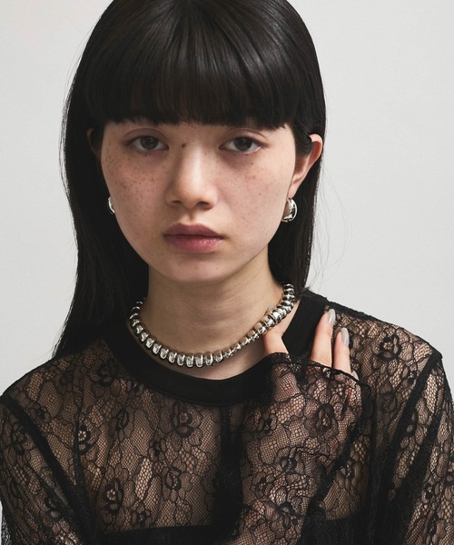 ADAM ET ROPE'（アダムエロペ）の「LES BIJOUX スクエアチェーンネックレス（ネックレス・レディース・ゴールド/シルバー・FREE）」の3枚目の写真