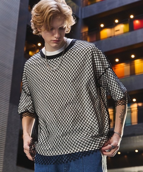 ANEDIST（アンディスト）の「メッシュTシャツ（Tシャツ/カットソー・メンズ・ホワイト/ブラック/レッド・FREE）」の3枚目の写真