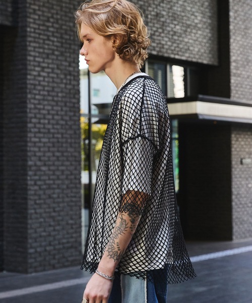 ANEDIST（アンディスト）の「メッシュTシャツ（Tシャツ/カットソー・メンズ・ホワイト/ブラック/レッド・FREE）」の5枚目の写真