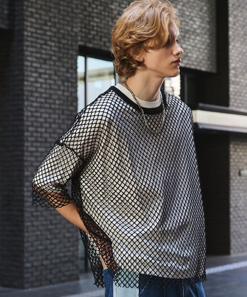 ANEDIST（アンディスト）の「メッシュTシャツ（Tシャツ/カットソー・メンズ・ホワイト/ブラック/レッド・FREE）」の6枚目の写真