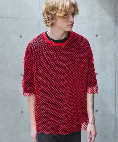 ANEDIST（アンディスト）の「メッシュTシャツ（Tシャツ/カットソー・メンズ・ホワイト/ブラック/レッド・FREE）」の16枚目の写真