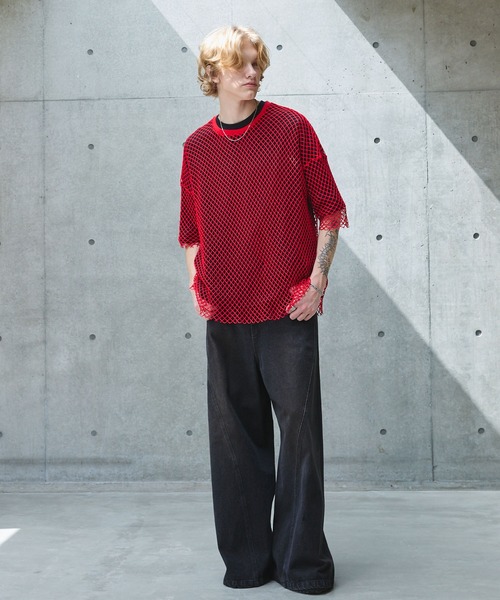 ANEDIST（アンディスト）の「メッシュTシャツ（Tシャツ/カットソー・メンズ・ホワイト/ブラック/レッド・FREE）」の20枚目の写真