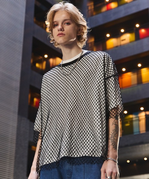 ANEDIST（アンディスト）の「メッシュTシャツ（Tシャツ/カットソー・メンズ・ホワイト/ブラック/レッド・FREE）」の4枚目の写真