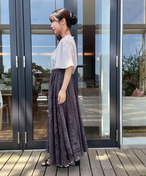 couture brooch(クチュールブローチ)の「【二の腕カバー・通勤】シャーリングシアーブラウス(シャツ/ブラウス・レディース・ライトグレー/チャコールグレー/ブルー・36/38/40/42)」の11枚目の写真