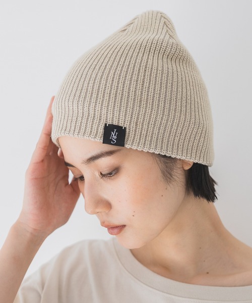 JEANASIS（ジーナシス）の「ウォッシュドニットビーニー/494602（ニットキャップ/ビーニー・レディース・ベージュ/ブラック/ブラウン系その他・FREE）」の6枚目の写真