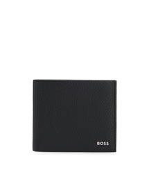 BOSS | グレインレザー フォールディングウォレット ポリッシュレタリングロゴ(財布)