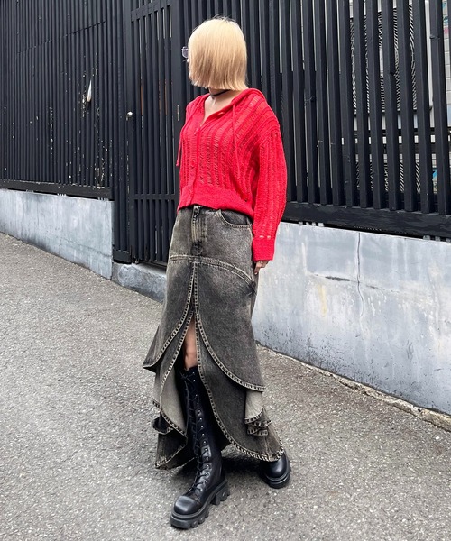 SPIRALGIRL(スパイラルガール)の「ニットカーデトップス(カーディガン/ボレロ・レディース・ブラック/レッド/グレー・FREE)」の16枚目の写真