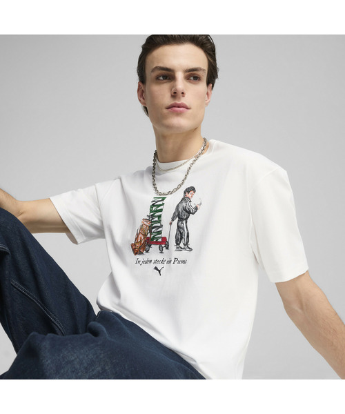 PUMA(プーマ)の「PUMA プーマ メンズ グラフィックス プーマ ボーイ 半袖 Tシャツ(Tシャツ/カットソー・メンズ・ホワイト/ライトグレー・X-LARGE/SMALL/X-SMALL/MEDIUM/LARGE)」の9枚目の写真