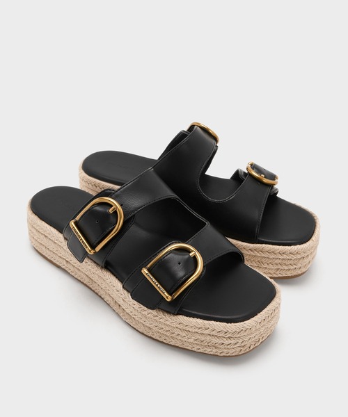 CHARLES & KEITH（チャールズ & キース）の「エスパドリーユ フラットフォームサンダル（サンダル・レディース・ブラウン/ブラック/サンドベージュ・22.5cm/23cm/23.5cm/24.5cm/25cm/25.5cm/26.5cm）」の4枚目の写真