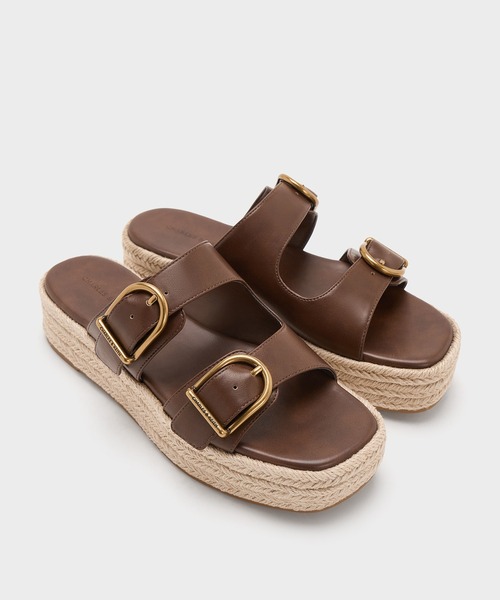 CHARLES & KEITH（チャールズ & キース）の「エスパドリーユ フラットフォームサンダル（サンダル・レディース・ブラウン/ブラック/サンドベージュ・22.5cm/23cm/23.5cm/24.5cm/25cm/25.5cm/26.5cm）」の13枚目の写真