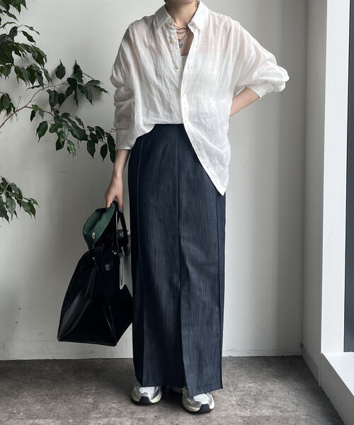 DouDou（ドゥドゥ）の「リネンビッグシャツ（シャツ/ブラウス・レディース・ベージュ系その他/ブラック系その他/ネイビー/ベージュ/ホワイト・FREE）」の19枚目の写真