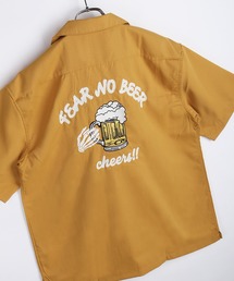 バック刺繍 半袖ボーリングシャツ(パイソン/ウルフ/カード/車/ビール/蛇薔薇)