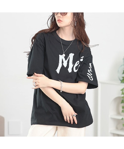 GOLDJAPAN(ゴールドジャパン)の「ビッグロゴコットンTシャツ【大きいサイズ対応】(Tシャツ/カットソー・レディース・ネイビー/ブラック/グレー/ブラウン・LL/3L/4L/5L/6L/7L)」の11枚目の写真