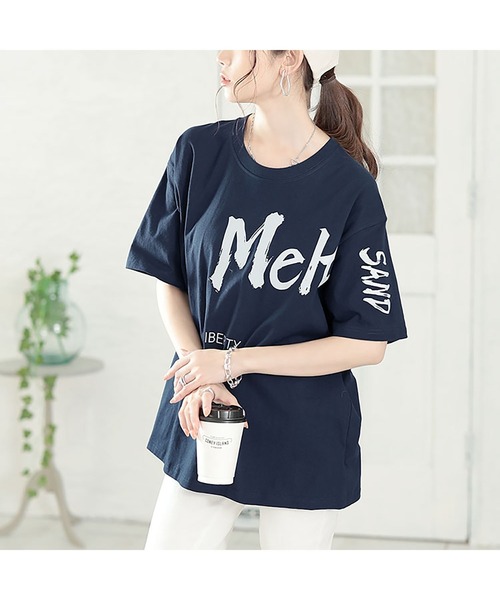 GOLDJAPAN(ゴールドジャパン)の「ビッグロゴコットンTシャツ【大きいサイズ対応】(Tシャツ/カットソー・レディース・ネイビー/ブラック/グレー/ブラウン・LL/3L/4L/5L/6L/7L)」の15枚目の写真