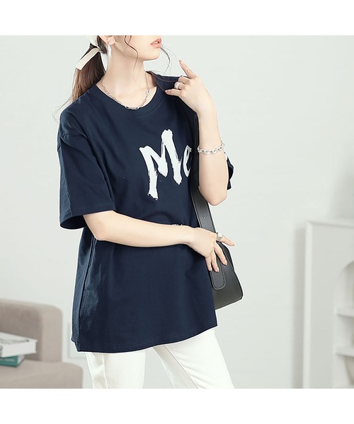 GOLDJAPAN(ゴールドジャパン)の「ビッグロゴコットンTシャツ【大きいサイズ対応】(Tシャツ/カットソー・レディース・ネイビー/ブラック/グレー/ブラウン・LL/3L/4L/5L/6L/7L)」の16枚目の写真