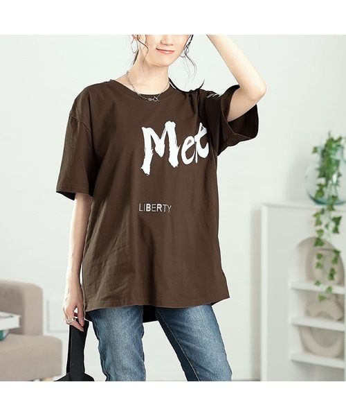 GOLDJAPAN(ゴールドジャパン)の「ビッグロゴコットンTシャツ【大きいサイズ対応】(Tシャツ/カットソー・レディース・ネイビー/ブラック/グレー/ブラウン・LL/3L/4L/5L/6L/7L)」の17枚目の写真