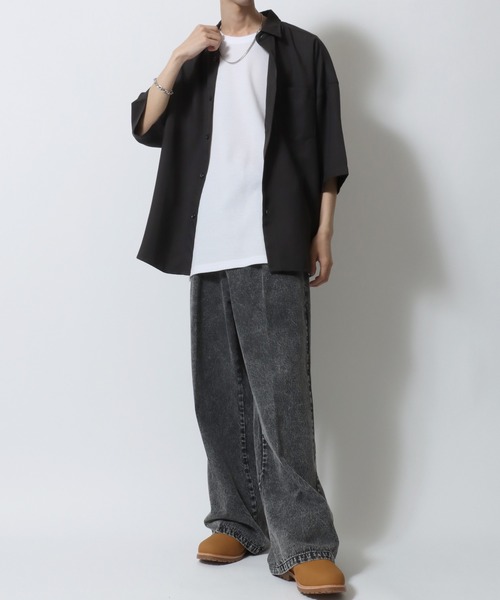 SITRY（シトリー）の「Thermal Layered No Sleeve Shirt/サーマル ワッフル ロング丈 ノースリーブシャツ タンクトップ（タンクトップ・メンズ・ホワイト/ブラック・L/M）」の17枚目の写真