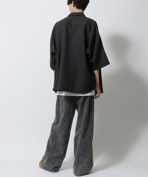 SITRY（シトリー）の「Thermal Layered No Sleeve Shirt/サーマル ワッフル ロング丈 ノースリーブシャツ タンクトップ（タンクトップ・メンズ・ホワイト/ブラック・L/M）」の19枚目の写真