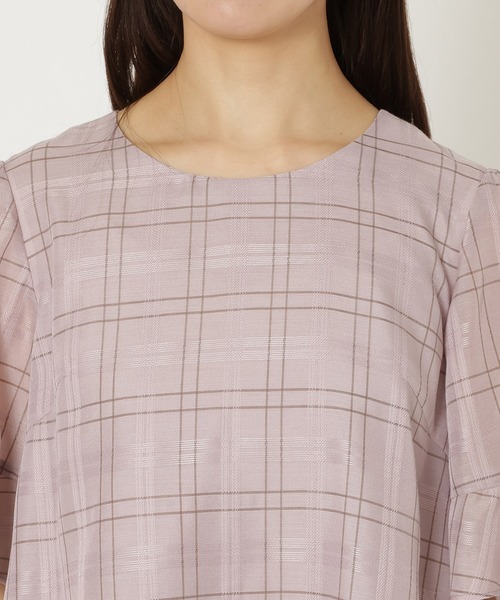 Rose Tiara（ローズティアラ）の「【手洗いOK】リボン袖ブラウス（シャツ/ブラウス・レディース・ブルー/ピンク・42/38/46）」の3枚目の写真