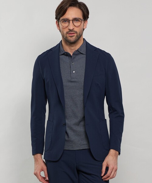 MACKINTOSH LONDON（マッキントッシュ ロンドン）の「【WEB・一部店舗限定】【BREASY JACKET】ポリエステルサッカーセットアップジャケット（テーラードジャケット・メンズ・ネイビー/グレー・38/40/36）」の2枚目の写真