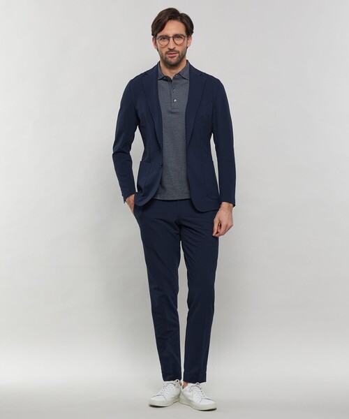 MACKINTOSH LONDON（マッキントッシュ ロンドン）の「【WEB・一部店舗限定】【BREASY JACKET】ポリエステルサッカーセットアップジャケット（テーラードジャケット・メンズ・ネイビー/グレー・38/40/36）」の4枚目の写真