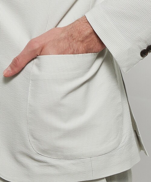 MACKINTOSH LONDON（マッキントッシュ ロンドン）の「【WEB・一部店舗限定】【BREASY JACKET】ポリエステルサッカーセットアップジャケット（テーラードジャケット・メンズ・ネイビー/グレー・38/40/36）」の9枚目の写真