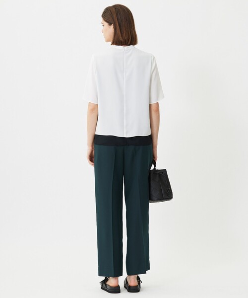 ブラウス シャツ BackSatinAmunzen シフォンコンビブラウス レディース BackSatinAmunzen シフォンコンビブラウス（シャツ/ブラウス