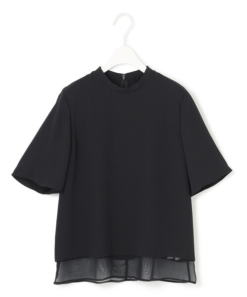 ブラウス シャツ BackSatinAmunzen シフォンコンビブラウス レディース BackSatinAmunzen シフォンコンビブラウス（シャツ/ブラウス