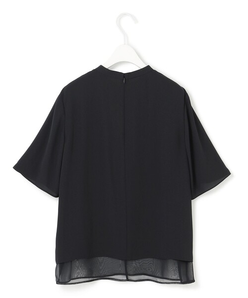 ブラウス シャツ BackSatinAmunzen シフォンコンビブラウス レディース BackSatinAmunzen シフォンコンビブラウス（シャツ/ブラウス