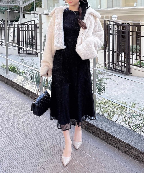 セール】【WEB限定】スパンコールレースワンピース（ドレス）｜INGNI