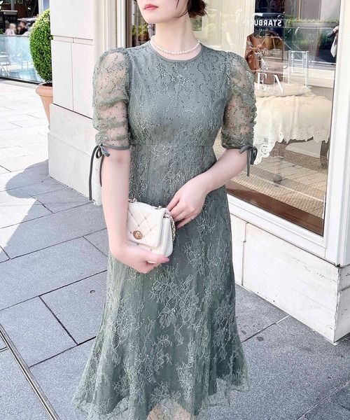 INGNI(イング)の「【WEB限定】スパンコールレースワンピース(ドレス・レディース・ブラック/ブルー系/ピンクベージュ/ミント・S/M)」の11枚目の写真