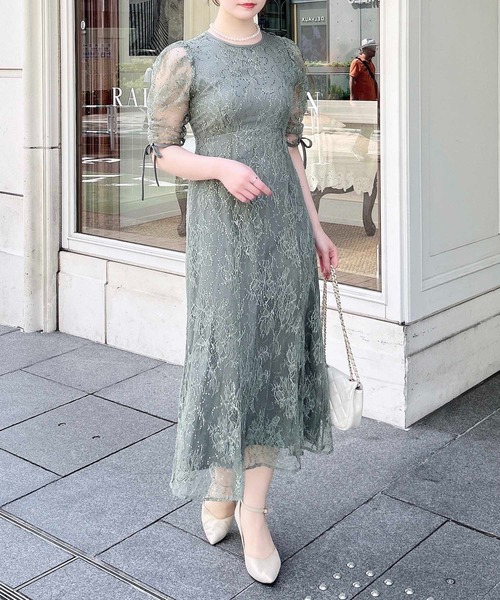 INGNI(イング)の「【WEB限定】スパンコールレースワンピース(ドレス・レディース・ブラック/ブルー系/ピンクベージュ/ミント・S/M)」の14枚目の写真