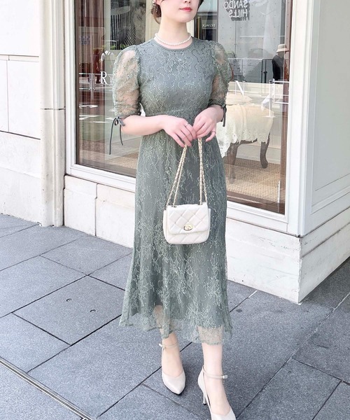 INGNI(イング)の「【WEB限定】スパンコールレースワンピース(ドレス・レディース・ブラック/ブルー系/ピンクベージュ/ミント・S/M)」の15枚目の写真